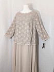 Alex Evenings 24w Taupe Sequin Lace Gown     Mother Of The Bride Formal Dress Nwt