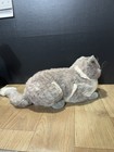 Vintage 1986 Applause Plush Cat 15  Avanti Jockline  Gray Striped Tabby Kitty