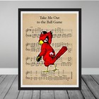 St Louis Cardinals Take Me Out To Ball Game Logo Music Wall Art Baseball Gift