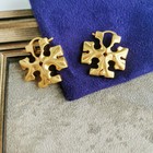 Tory Burch Roxanne Gold Oversized Hidden Hinge Earrings On-trend Jewelry
