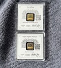 Lot Of 2 - 1 Gram Premium Geiger Gold Bar In Assay    1  Flag Label Ltd Mint