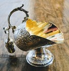 Vintage Tableware Leonard Silver-plated Sugar Bowl Scuttle Scoop Dish Japan 50s