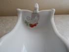 Vintage Porcelain Cracker Tray   Hand Painted Strawberries And Bunnies  2003 