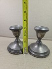 Vintage Sterling Silver Weighted Candle Stick Holders No Brand Name Used Read 