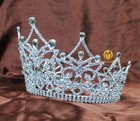 Amazing Women Tiara Headpiece 5 75  Bridal Crown Crystals Wedding Pageant Prom 