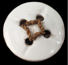 Antique Button Porcelain 4-hole Cat Gut Back Roses   Greek Key Deluxe Rare 1700s