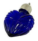 Vintage Cobalt Blue Glass Heart Perfume Bottle Pendant