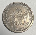 United States 1861 Silver Seated Liberty Quarter Civil War Date - Nice Patina 