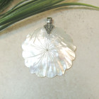 Flower White Mother Of Pearl Handmade 925 Sterling Silver Pendant Necklace New 