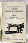 1941 Singer Electric Sewing Machine Operators Manual 15-91 Booklet Vintage 16293