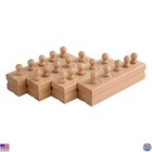 Montessori Wooden Knobbed Cylinder Blocks Set Of 4 - Educational Toys For Kids