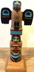 Vtg 1992 Tlingit Hand Carved Painted Totem Pole Alaska  Native American 9 
