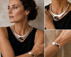 Miguel Pineda Modernist Brutalist Collar And Cuff Bracelet Taxco Mexico 172 1gm