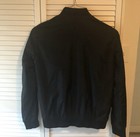 Andew Men s Black Bomber Jacket Full Zip Pockets Stand-up Collar Size M