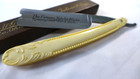 Nos 6 8 Maher   Grosh  toledo Blade  Straight Razo With Faux Ivory Handles
