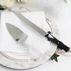 Wedding Silver Stainless Steel Knife And Server Bride Groom Cake Serving Set