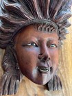 19th Century Hand Carved Chinese Woman   s Sculpture With Glass Eyes teeth