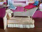 Vintage Ideal Petite Princess Bed   Chaise Satin Dollhouse Furniture Set