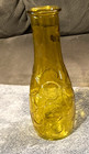 Vtg 1970 s Mid-century Modern Amber Glass Vase bottle-dps Circles-8 5   high-euc
