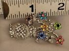 Rhinestone Flower Floral Bouquet All Occasions Wear Brooch Pin Ca Usa  E160