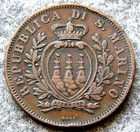 San Marino 1893 R 10 Centesimi  Coat Of Arms Copper Yes We Do Combine Postage