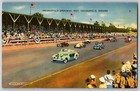 Indy 500 Linen Postcard 1937  indianapolis Speedway  Unposted Vgc