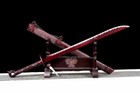 Red Sharp Chinese Kung Fu Sword Dragon Theme Broasword With Boomerang 1095 Steel