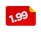 1 99 Pricing Labels   1 5 x1  Red Price Sale Adhesive Stickers   1 Rl Of 1000