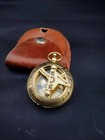 Antique Finish Brass Sundial Compass - Small Pocket Style - Nautical Steampunk