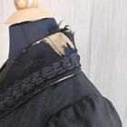 Antique Victorian Wool Jacket Blazer 1890s Flower Applique Black Top Blouse