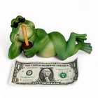 90s Kitsch Plastic Relaxing Frog Home   Garden Decor