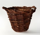 Stunning Rustic Large Red-brown Hand Woven Gathering Basket Willow 17w X 15h