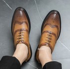 Lace Up Brogues Wing Tip Carved Formal Dress Men s Business Wedding Shoes Casual