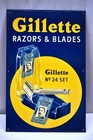 Vintage Gillette Razors   Blades Advertising Tin Sign Litho Made In England  02