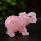 Natural Quartz Crystal Carved Elephant Spiritual Healing Stone Animal Figurine