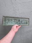 Old Antique Bronze Brass Plaque Dr Steelman Physician Surgeon Advertising Sign