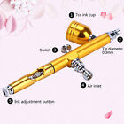 Gold 0 3mm Gravity Feed Airbrush Gun Spray Gun Art Tattoo Paint Nail Cake