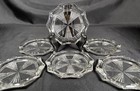 Vintage Lot  set 6 Reims France Crystal Coasters 3 5    Clear Art Deco Design