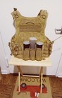 Tan Tactical Vest With Black Paintball Mask And Pods Set