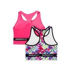 Justice Girls Seamless Longline Bra 2 Pk Size 38 Bright   Bold Colors Nwt