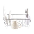 Chrome Plated Steel Small 2 Piece Dish Drainer White