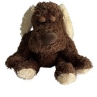 Dan Dee Plush Dog Brown Stuffed Collectors Choice Puppy Closed Eyes Sitting 10 