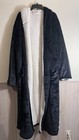 Ross Michaels Hooded Robe Black Sherpa Lined Plush Bathrobe Long Belted 3xl Read