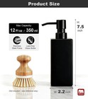 Black Soap Dispenser Bathroom  Glass Hand Soap Dispenser With Stainless Steel Pu