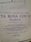 Vintage Large Wall Map Pensacola Florida Santa Rosa County 36   56 