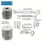 15 30m Stainless Steel Pvc Coated Cable Rope Kit Heavy Duty Garden Fence Wire