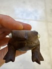 Antique Wooden Hand Carved Frog Toad Netsuke Style