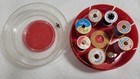 Vintage Sewing Box Thread Holder Sterling Celluloid Plastic Spools Thimble