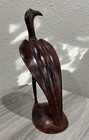 Vintage Wooden Bird Sculpture Mid-century Hand Carved Teak Wood 10   