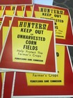 Lot Of 34 Pa Game Commission Hunters Keep Out Farmers Corn Fields Poster Signs